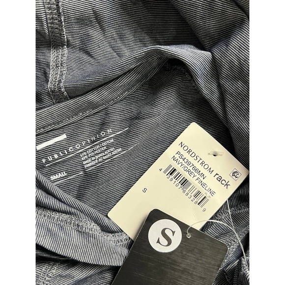 PUBLIC OPINION MENS PULLOVER NAVY/GREY FINELINE HOODIE SIZE S NWT - Picture 5 of 8